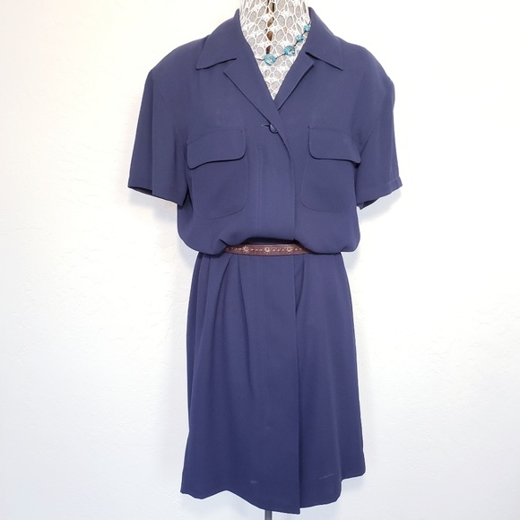Liz Claiborne Short Sleeve Button Down Shirt Dress - Picture 2 of 5